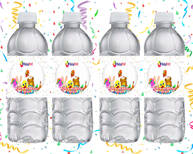 BabyFirst Water Bottle Stickers 12 Pcs Labels Party Favors Supplies Decorations