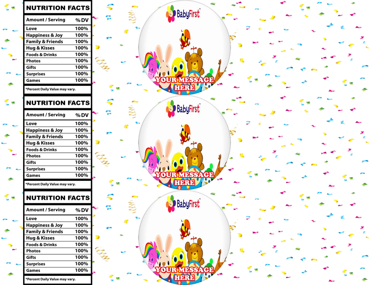 BabyFirst Water Bottle Stickers 12 Pcs Labels Party Favors Supplies Decorations