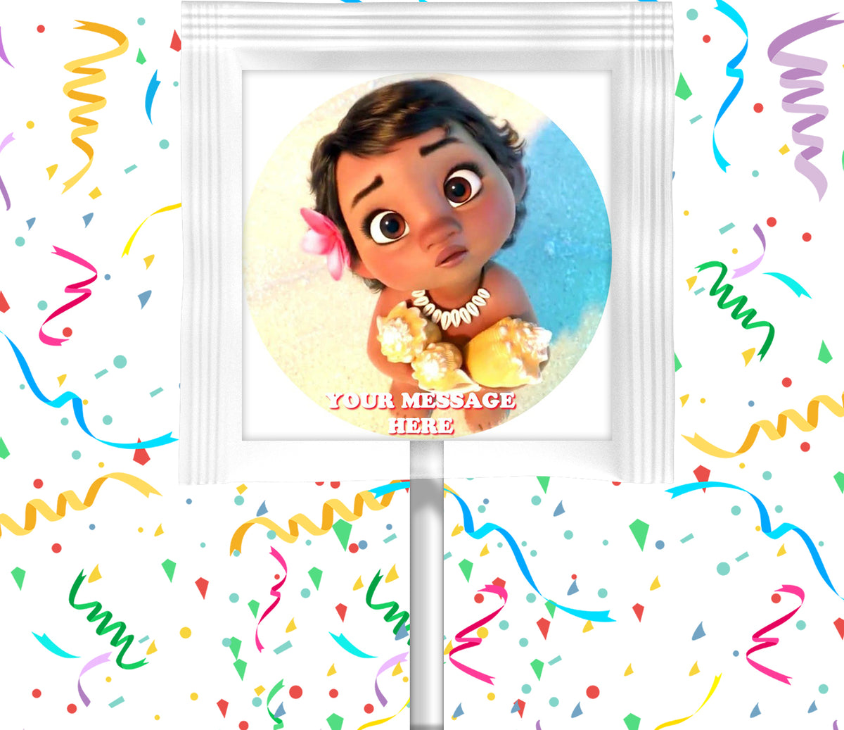 Baby Moana Lollipops Party Favors Personalized Suckers 12 Pcs