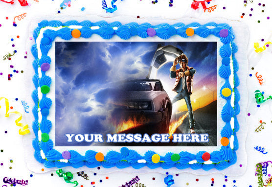 Back To The Future Edible Image Cake Topper Personalized Birthday Sheet Decoration Custom Party Frosting Transfer Fondant