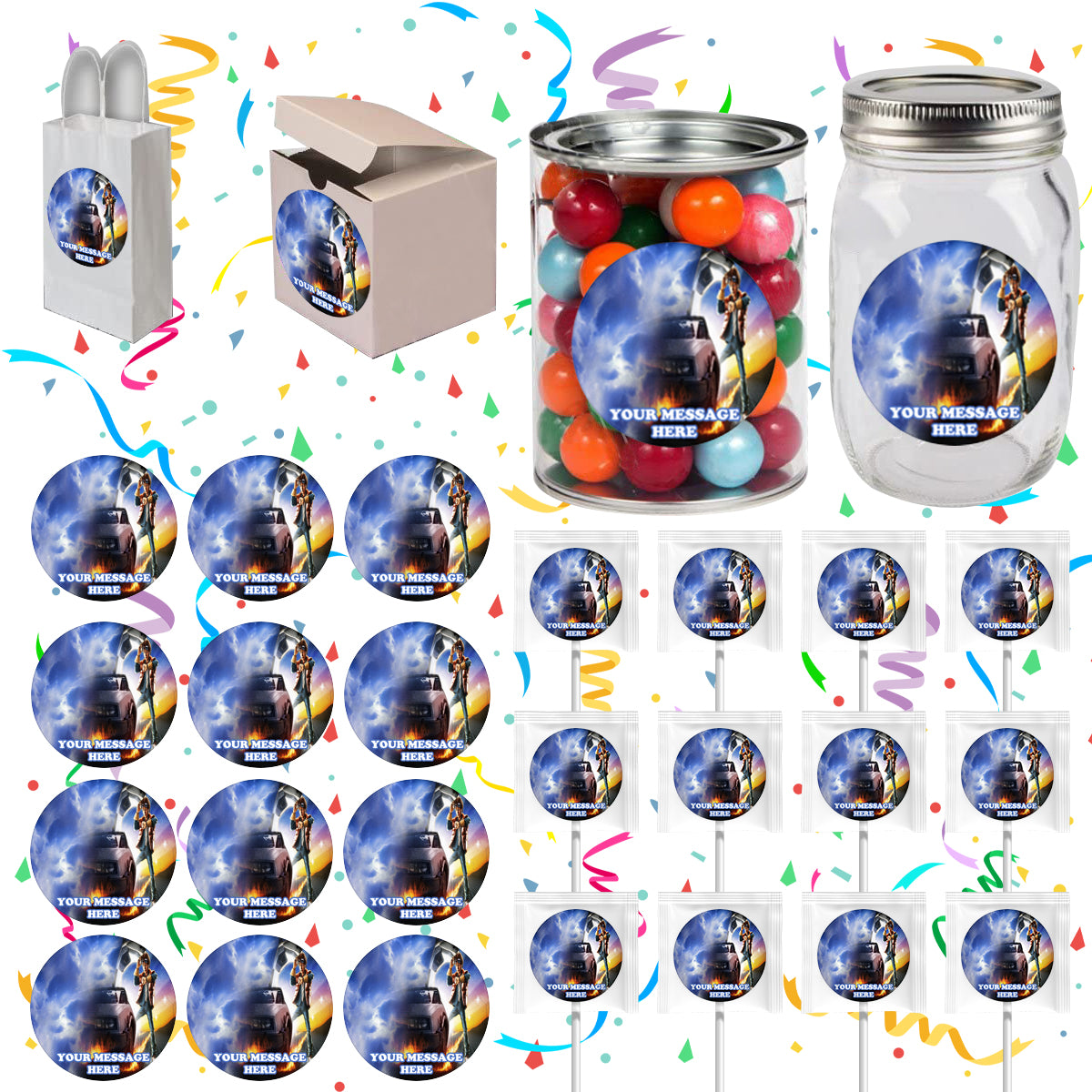 Back To The Future Party Favors Supplies Decorations Stickers 12 Pcs