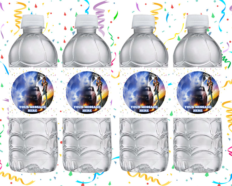 Back To The Future Water Bottle Stickers 12 Pcs Labels Party Favors Supplies Decorations