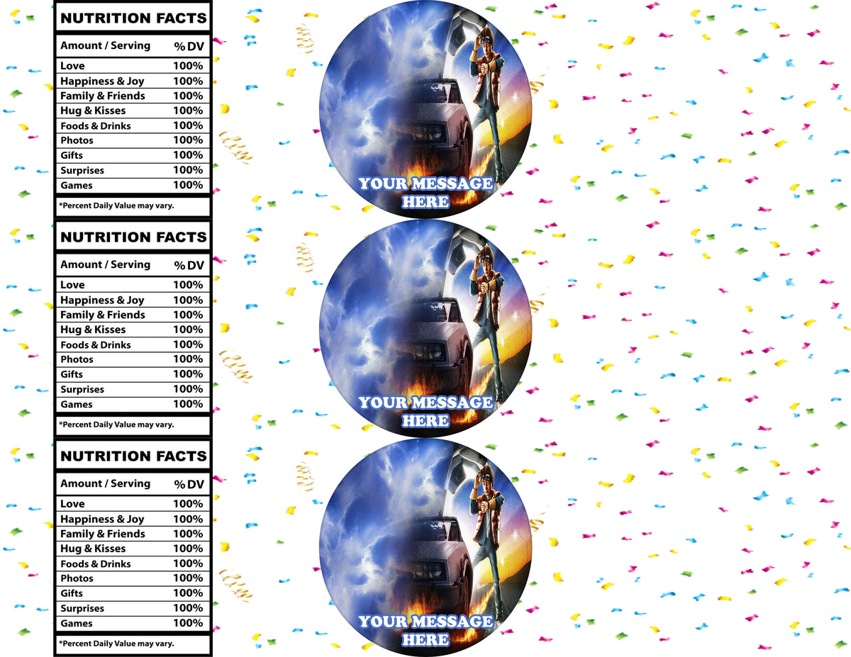 Back To The Future Water Bottle Stickers 12 Pcs Labels Party Favors Supplies Decorations