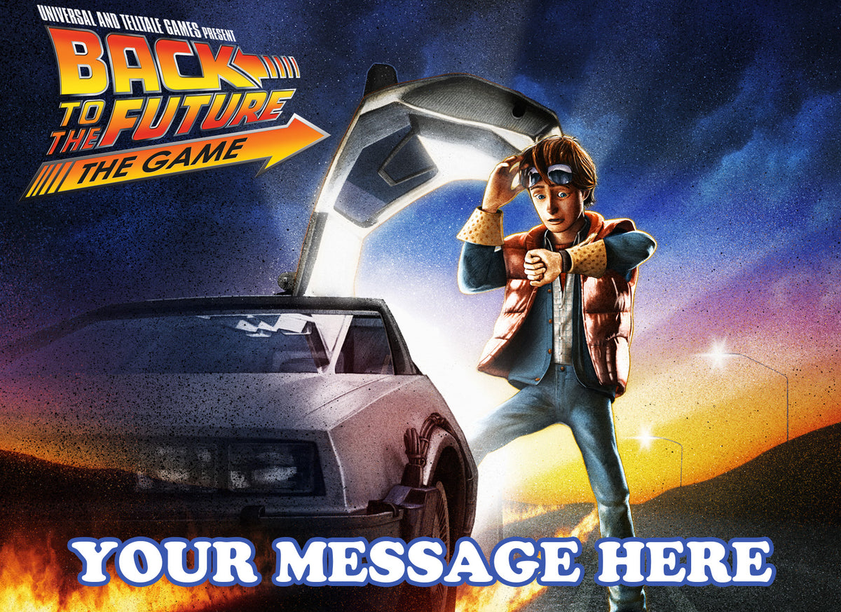 Back To The Future Edible Image Cake Topper Personalized Birthday Sheet Decoration Custom Party Frosting Transfer Fondant