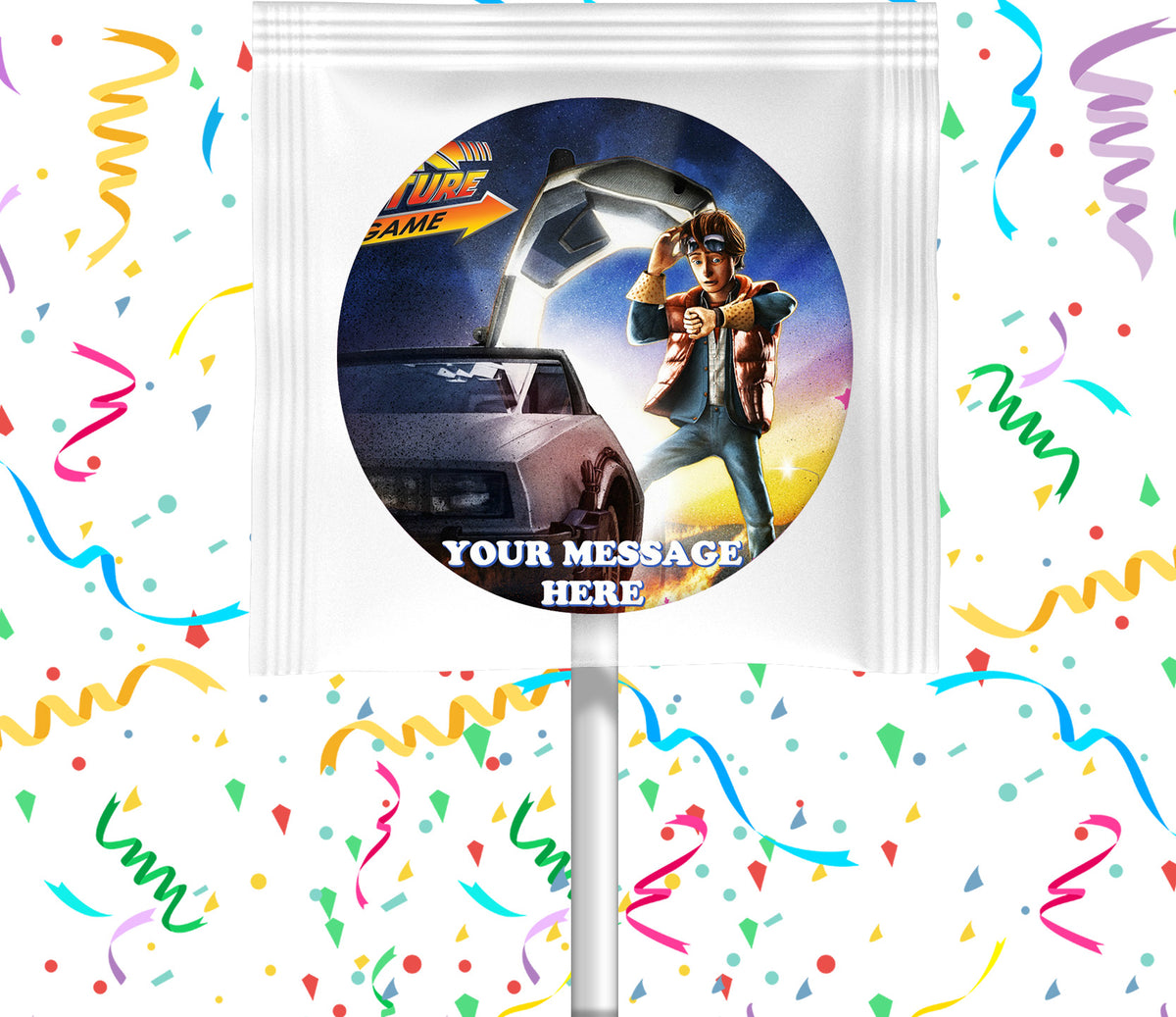 Back To The Future Lollipops Party Favors Personalized Suckers 12 Pcs