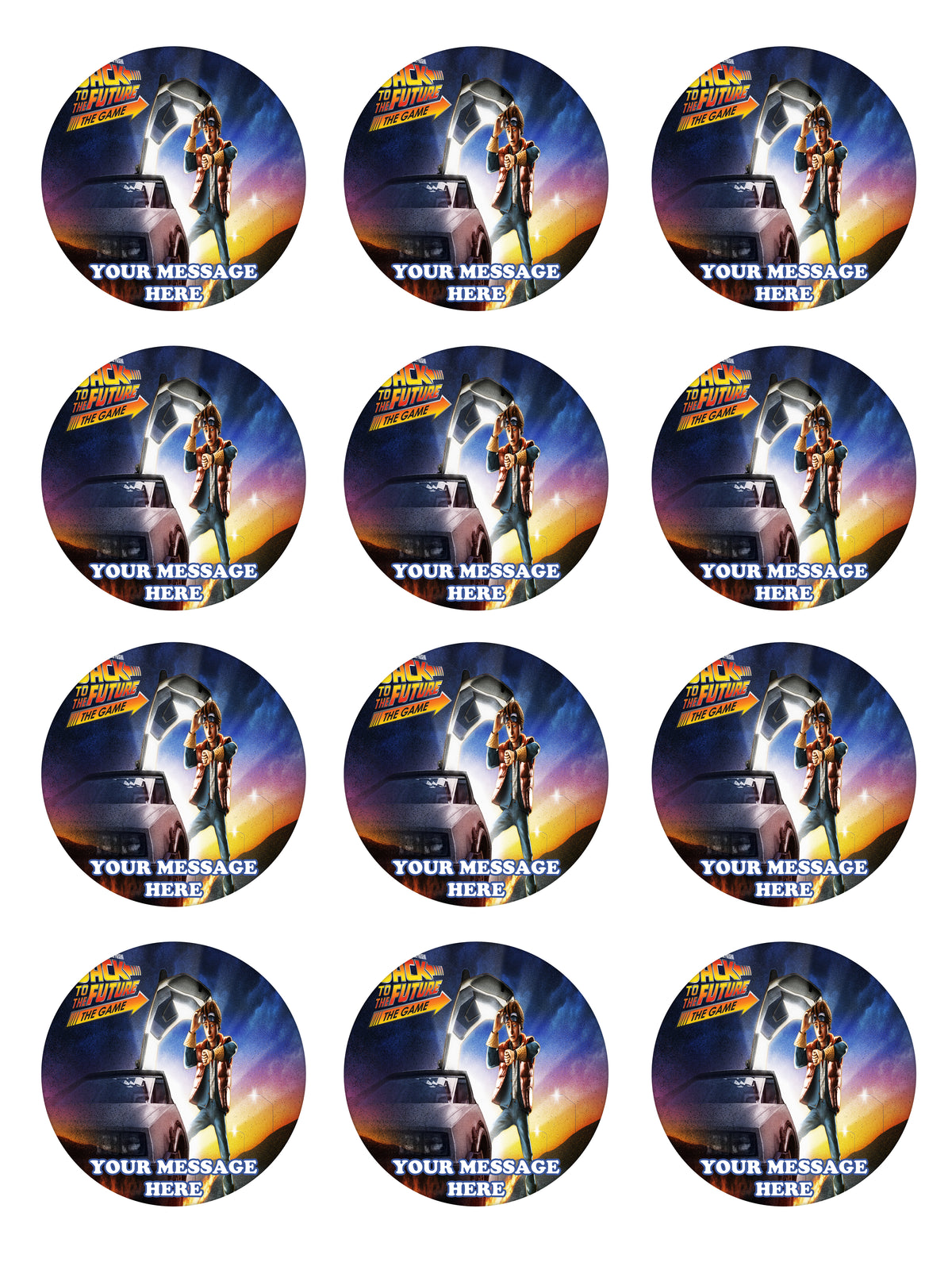 Back To The Future Edible Cupcake Toppers (12 Images) Cake Image Icing Sugar Sheet