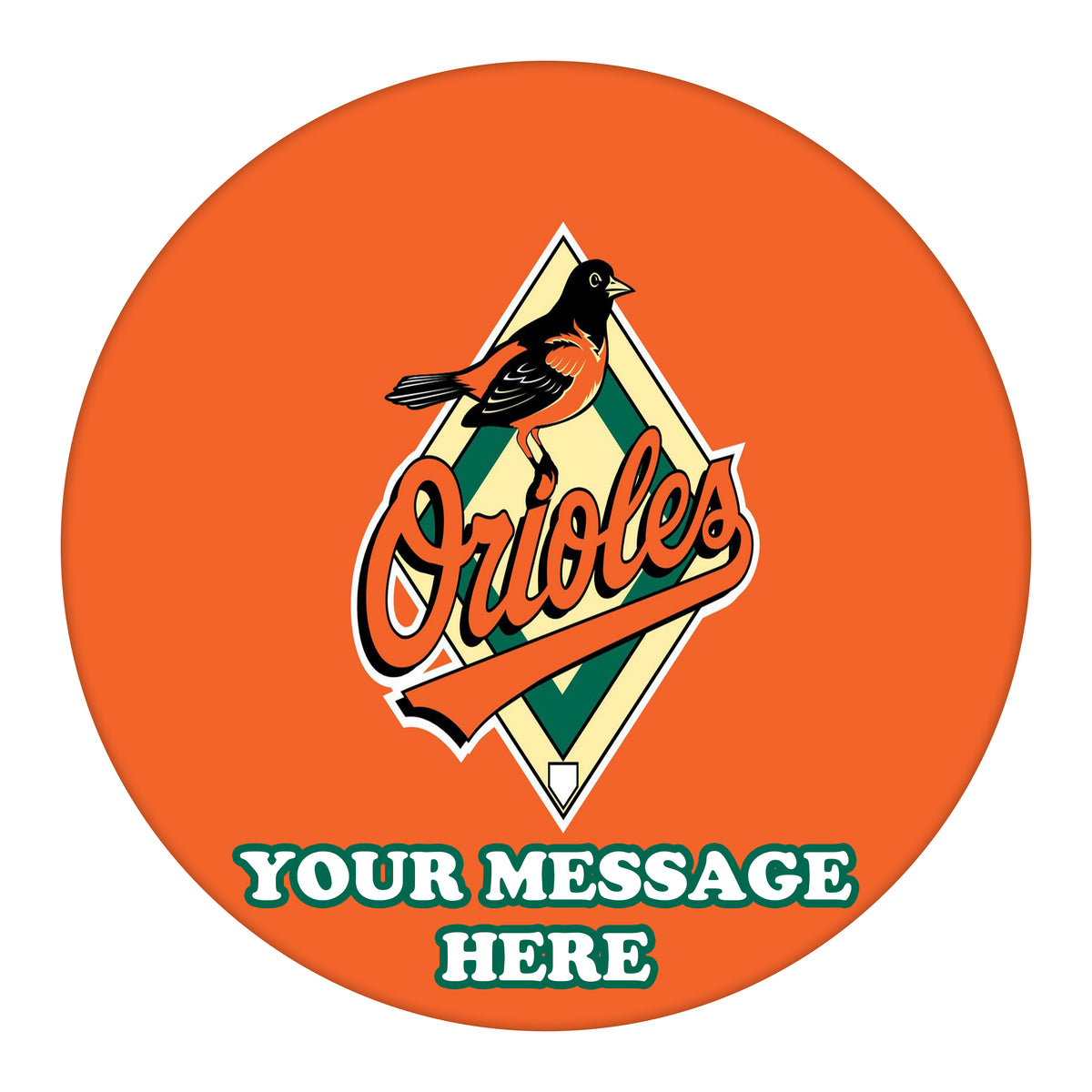 Baltimore Orioles Edible Image Cake Topper Personalized Birthday Sheet Custom Frosting Round Circle