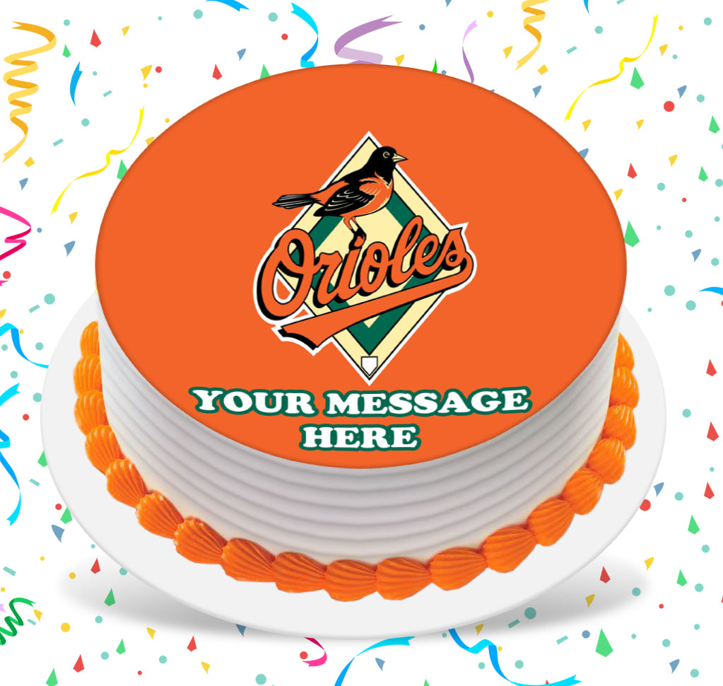 Baltimore Orioles Edible Image Cake Topper Personalized Birthday Sheet Custom Frosting Round Circle