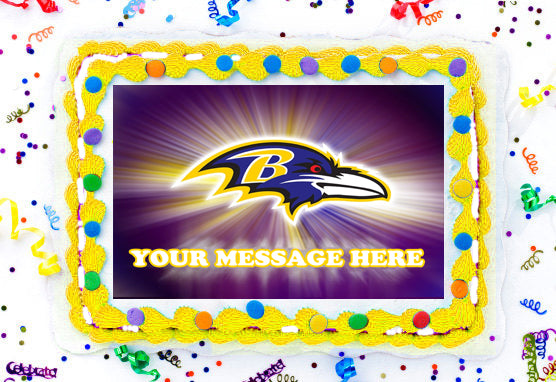 Baltimore Ravens Edible Image Cake Topper Personalized Birthday Sheet Decoration Custom Party Frosting Transfer Fondant