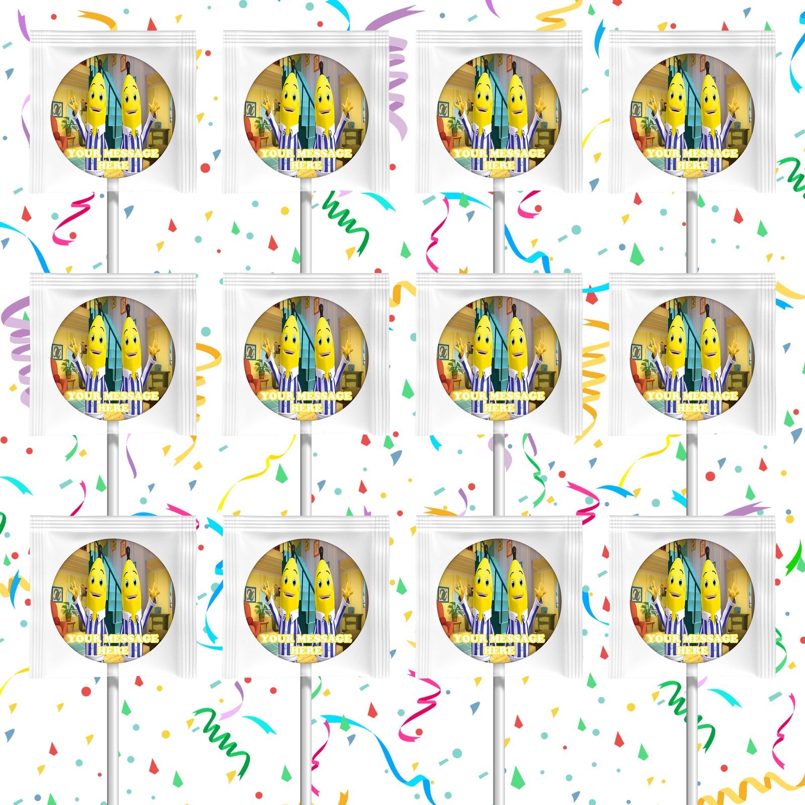 Bananas In Pyjamas Lollipops Party Favors Personalized Suckers 12 Pcs