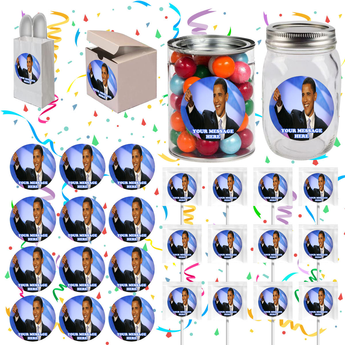 Barack Obama Party Favors Supplies Decorations Stickers 12 Pcs