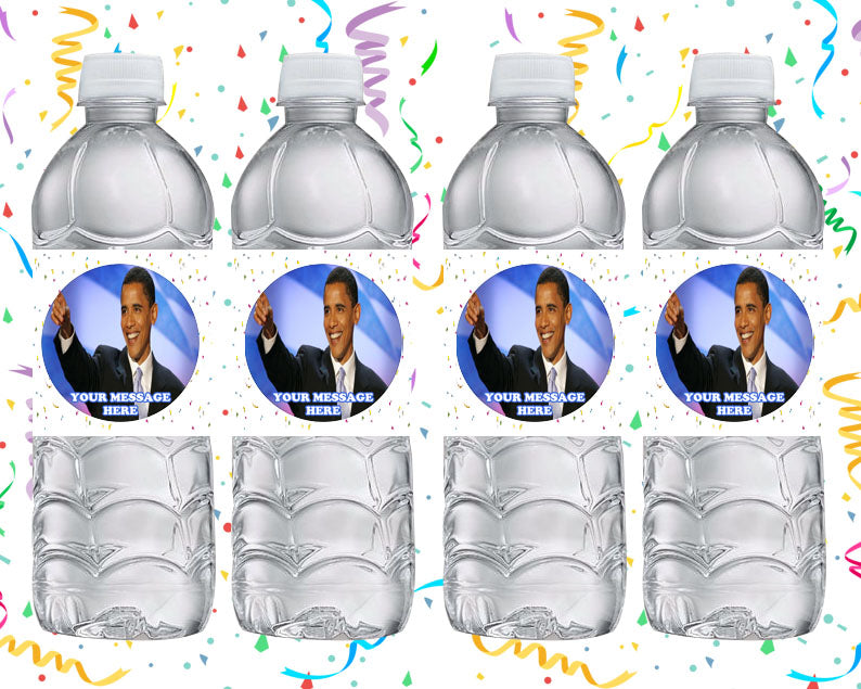 Barack Obama Water Bottle Stickers 12 Pcs Labels Party Favors Supplies Decorations