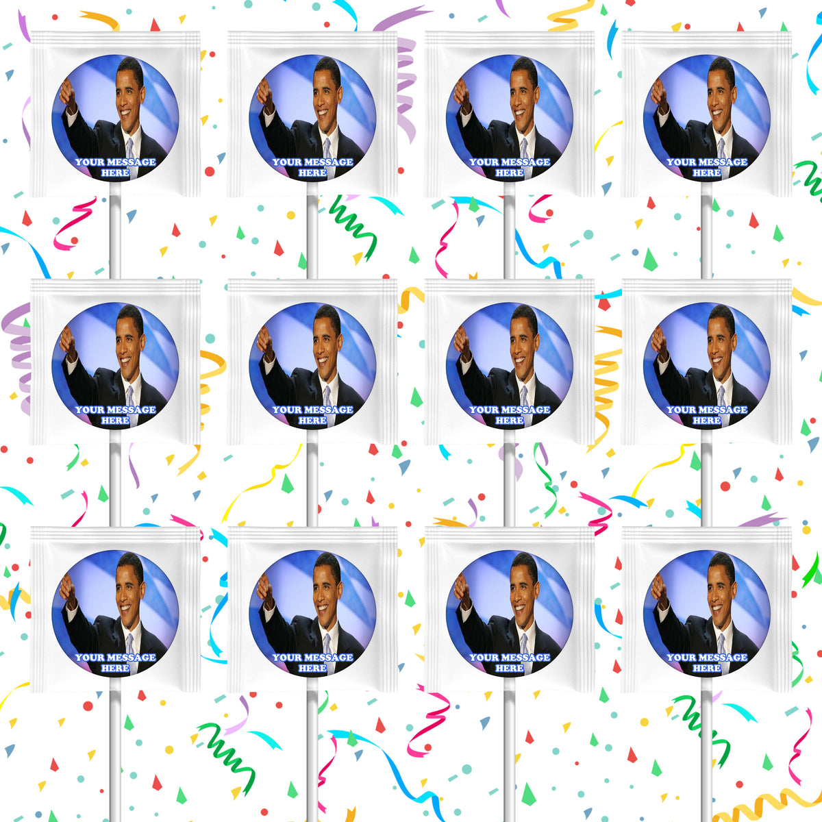 Barack Obama Lollipops Party Favors Personalized Suckers 12 Pcs