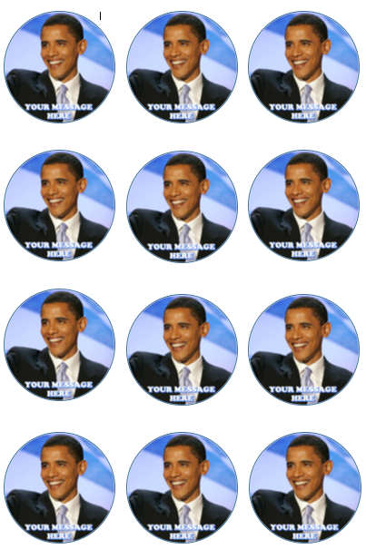 Barack Obama Edible Cupcake Toppers (12 Images) Cake Image Icing Sugar Sheet Edible Cake Images