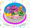 Barney Edible Image Cake Topper Personalized Birthday Sheet Custom Frosting Round Circle