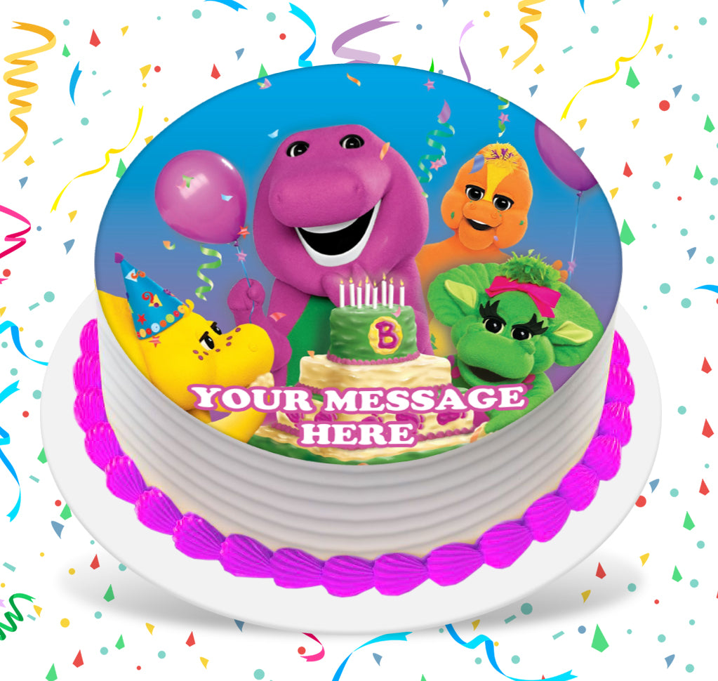 Amazon.com: Barney Birthday Cake Topper Set with Barney and Friends and  Decorative Themed Accessories (Unique Design) : Toys & Games