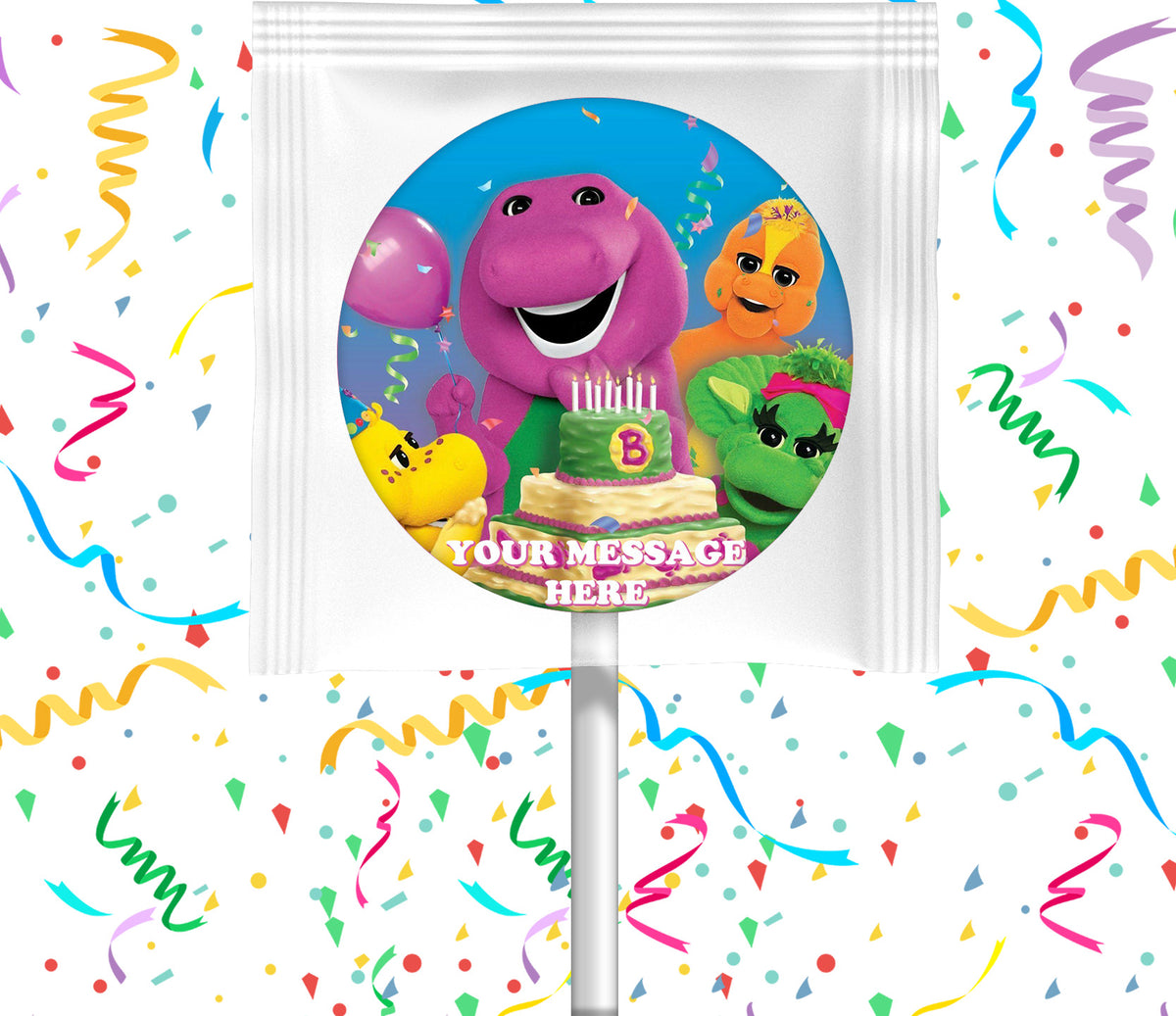 Barney Lollipops Party Favors Personalized Suckers 12 Pcs