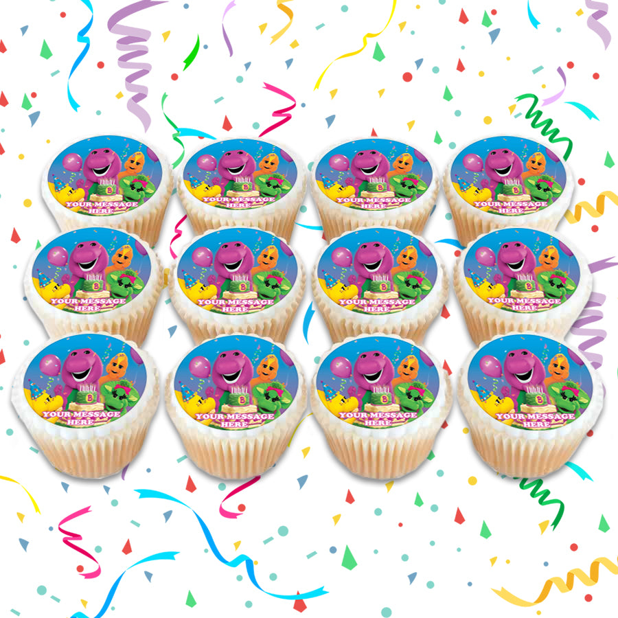 Barney Edible Cupcake Toppers (12 Images) Cake Image Icing Sugar Sheet