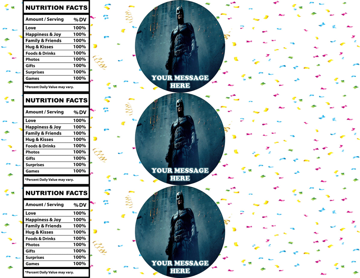 Batman Water Bottle Stickers 12 Pcs Labels Party Favors Supplies Decorations