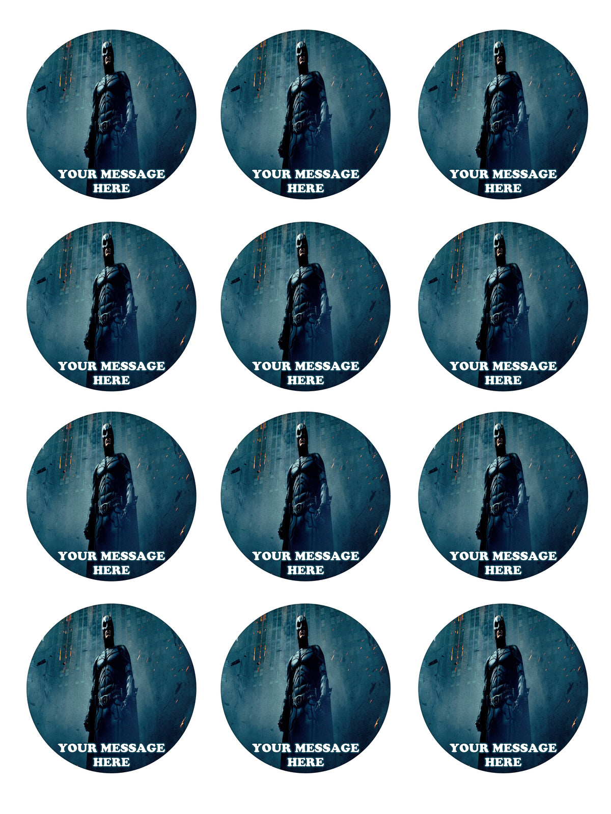 Batman Edible Cupcake Toppers (12 Images) Cake Image Icing Sugar Sheet