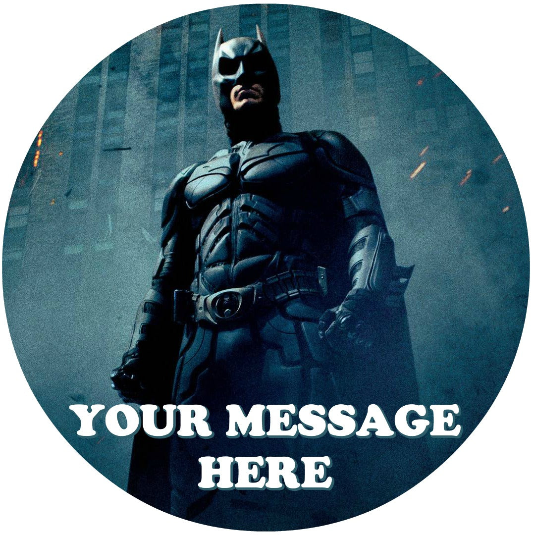 Batman Edible Image Cake Topper Personalized Birthday Sheet Custom Frosting Round Circle