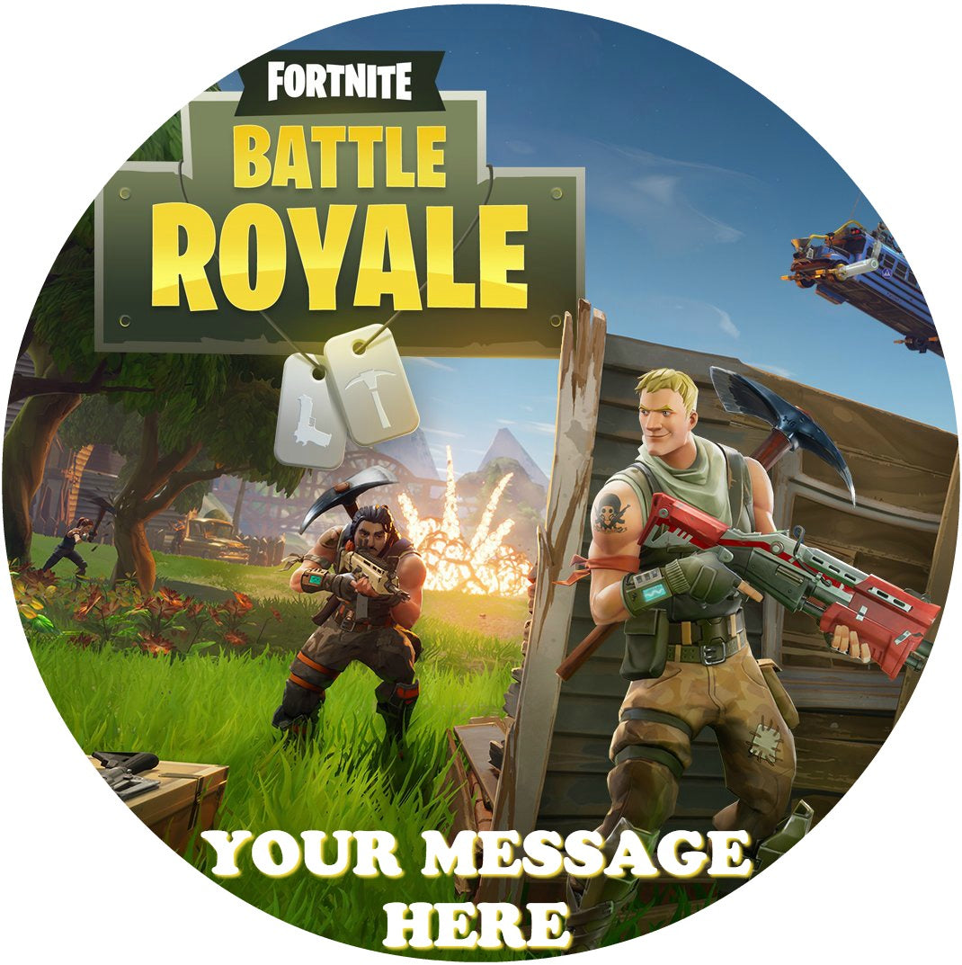 Fortnite Edible Image Cake Topper Personalized Birthday Sheet Custom Frosting Round Circle