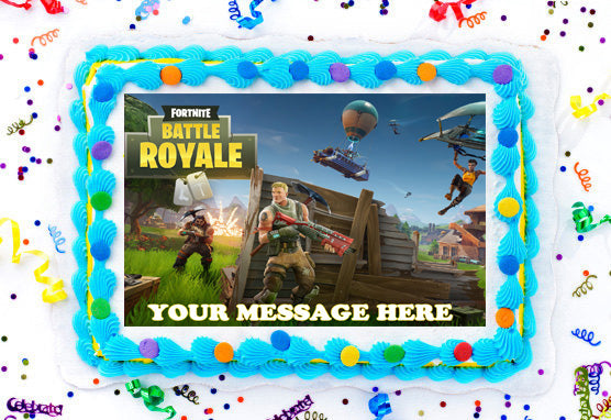 Fortnite Edible Image Cake Topper Personalized Birthday Sheet Decoration Custom Party Frosting Transfer Fondant