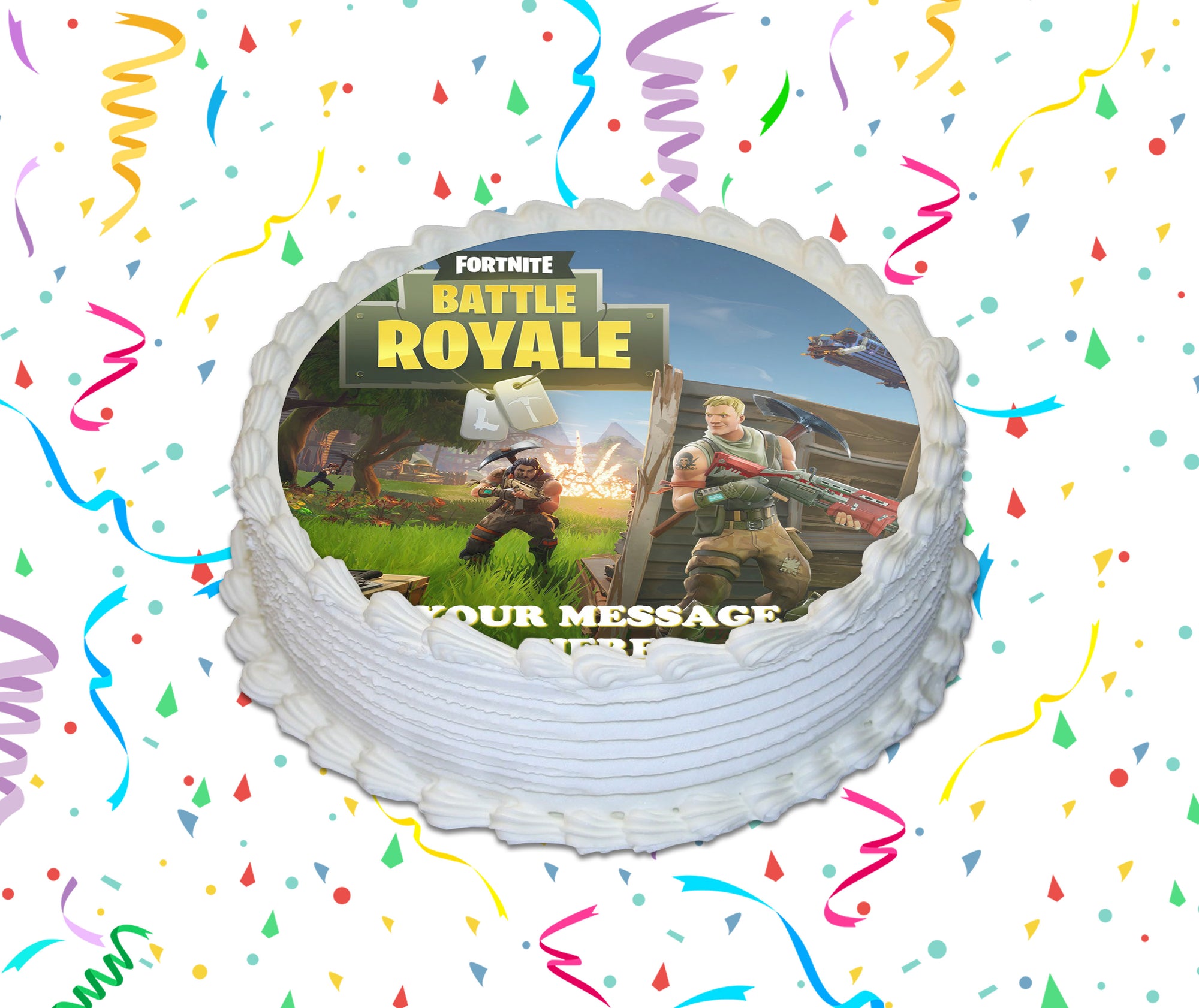 Fortnite Edible Image Cake Topper Personalized Birthday Sheet Custom Frosting Round Circle