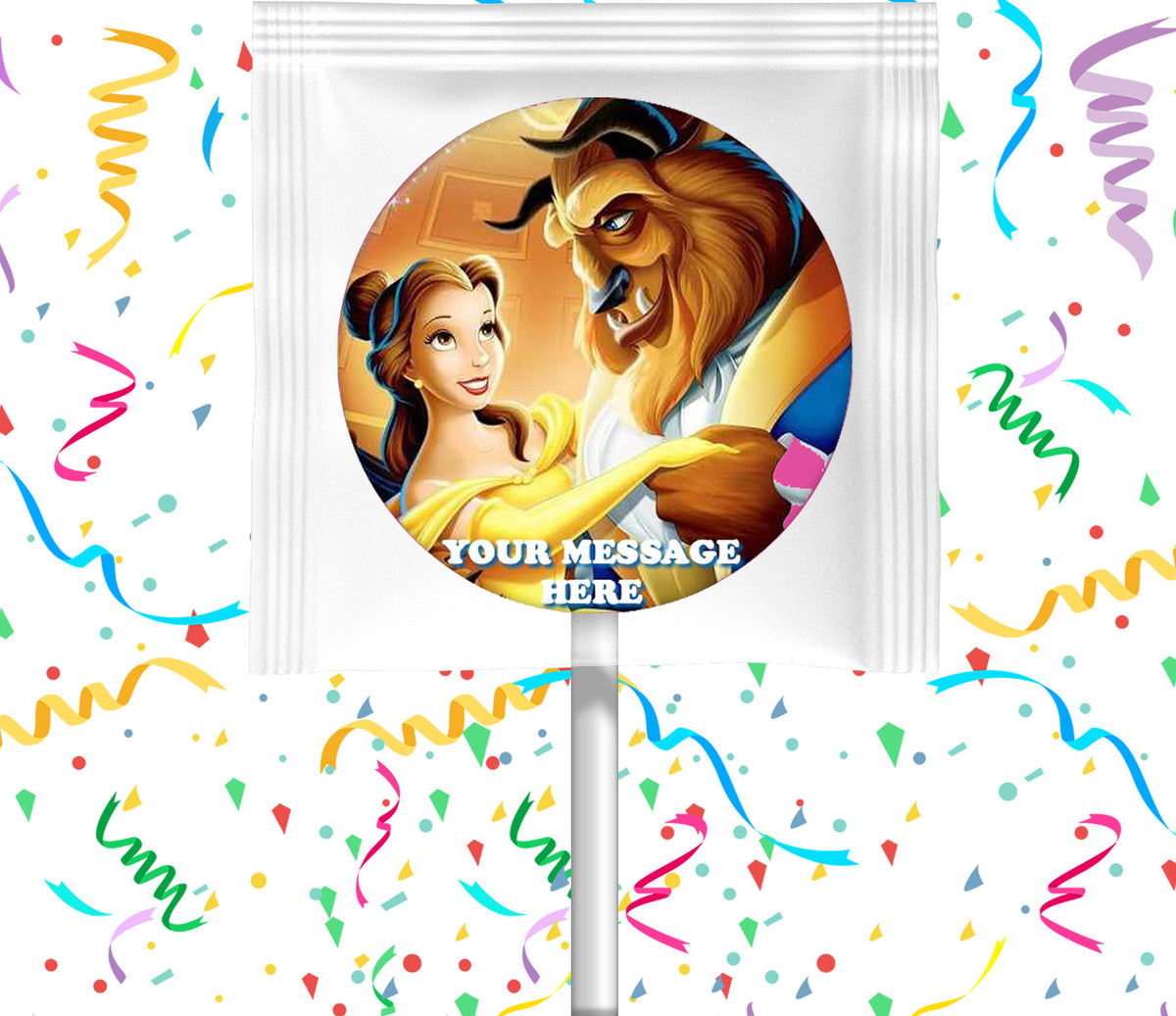 Beauty And The Beast Lollipops Party Favors Personalized Suckers 12 Pcs