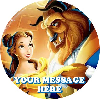 Beauty And The Beast Edible Image Cake Topper Personalized Birthday Sheet Custom Frosting Round Circle