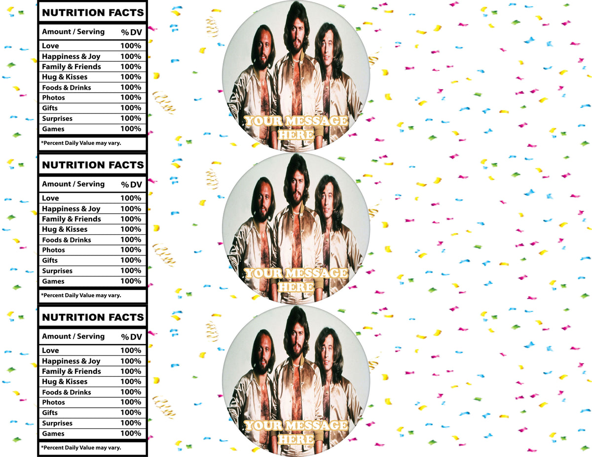 Bee Gees Water Bottle Stickers 12 Pcs Labels Party Favors Supplies Decorations
