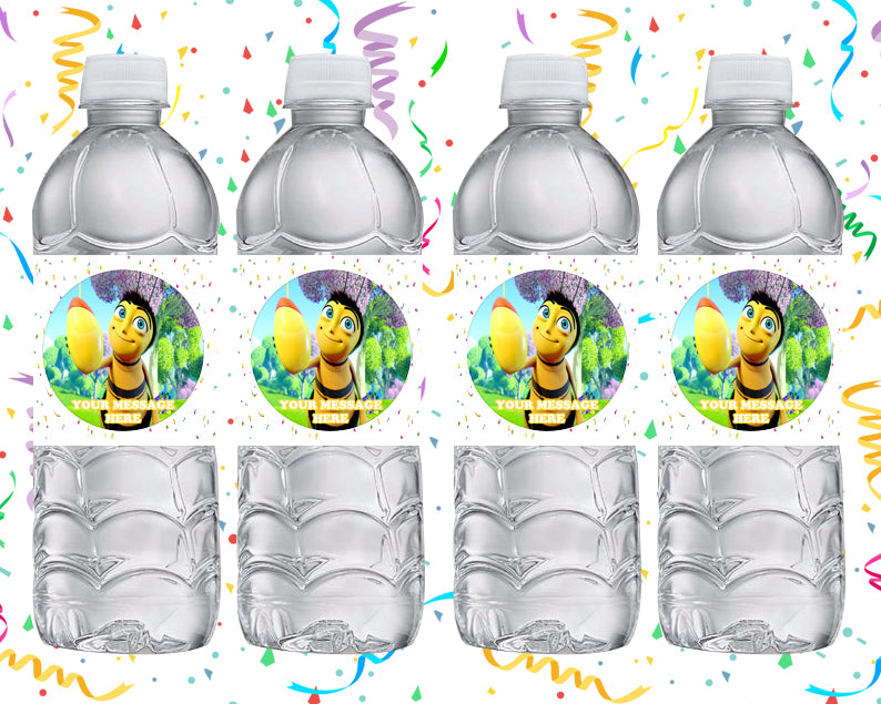 Bee Movie Water Bottle Stickers 12 Pcs Labels Party Favors Supplies Decorations