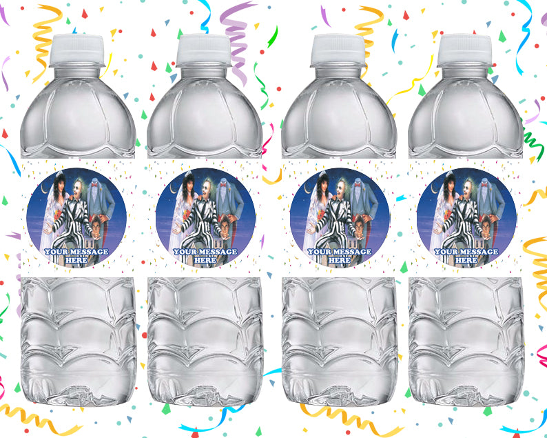 Beetlejuice Water Bottle Stickers 12 Pcs Labels Party Favors Supplies Decorations