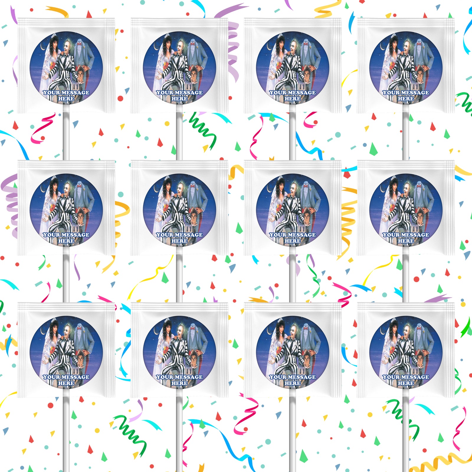 Beetlejuice Lollipops Party Favors Personalized Suckers 12 Pcs