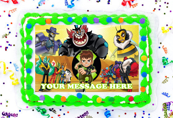 Ben 10 Edible Image Cake Topper Personalized Birthday Sheet Decoration Custom Party Frosting Transfer Fondant