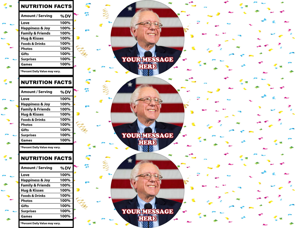 Bernie Sanders Water Bottle Stickers 12 Pcs Labels Party Favors Supplies Decorations