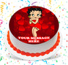 Betty Boop Edible Image Cake Topper Personalized Birthday Sheet Custom Frosting Round Circle