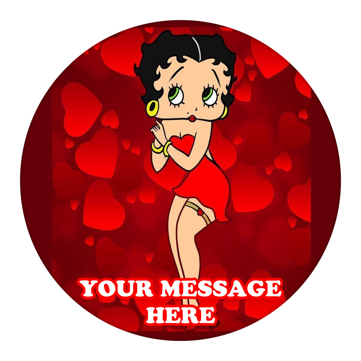 Betty Boop Edible Image Cake Topper Personalized Birthday Sheet Custom Frosting Round Circle