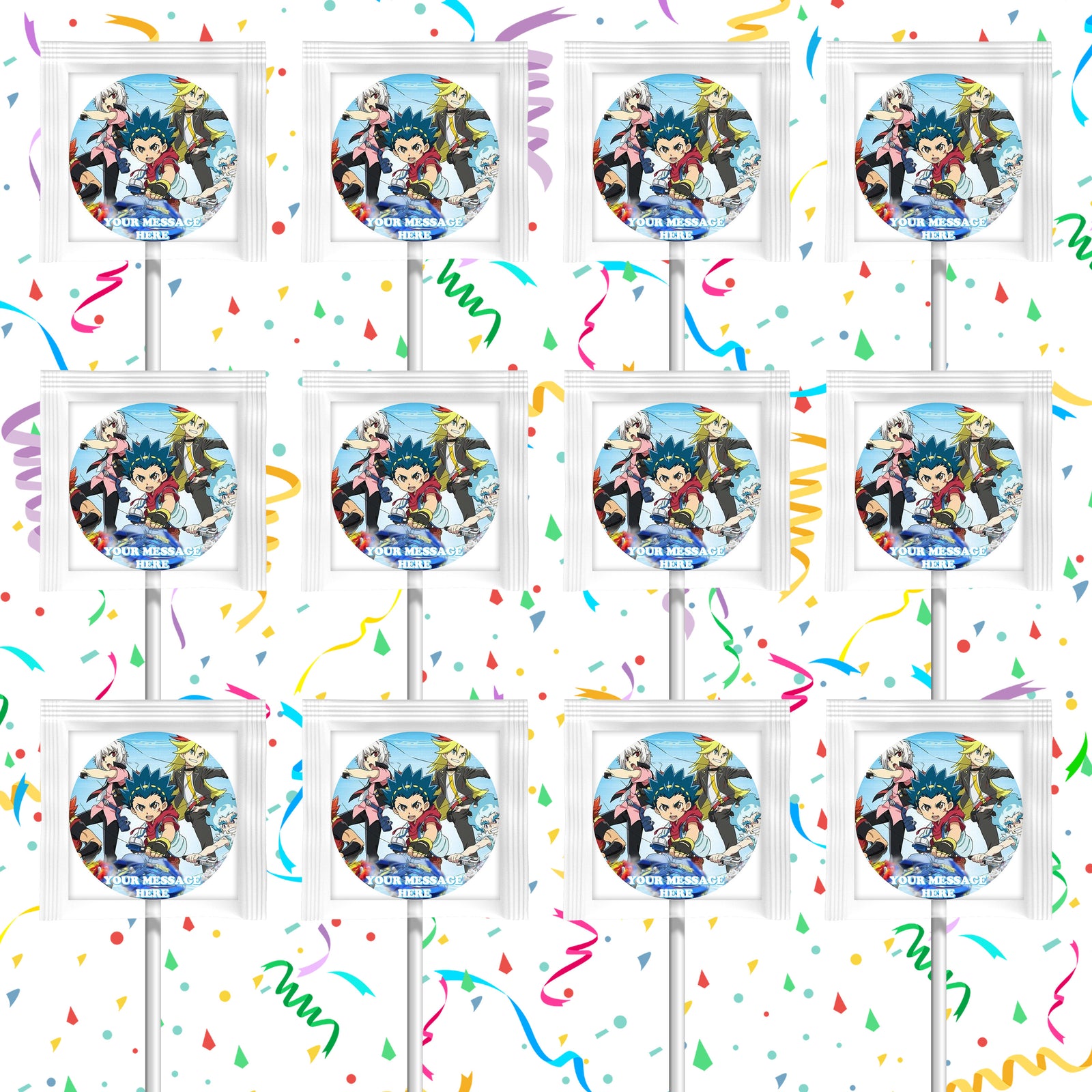 Beyblade Lollipops Party Favors Personalized Suckers 12 Pcs