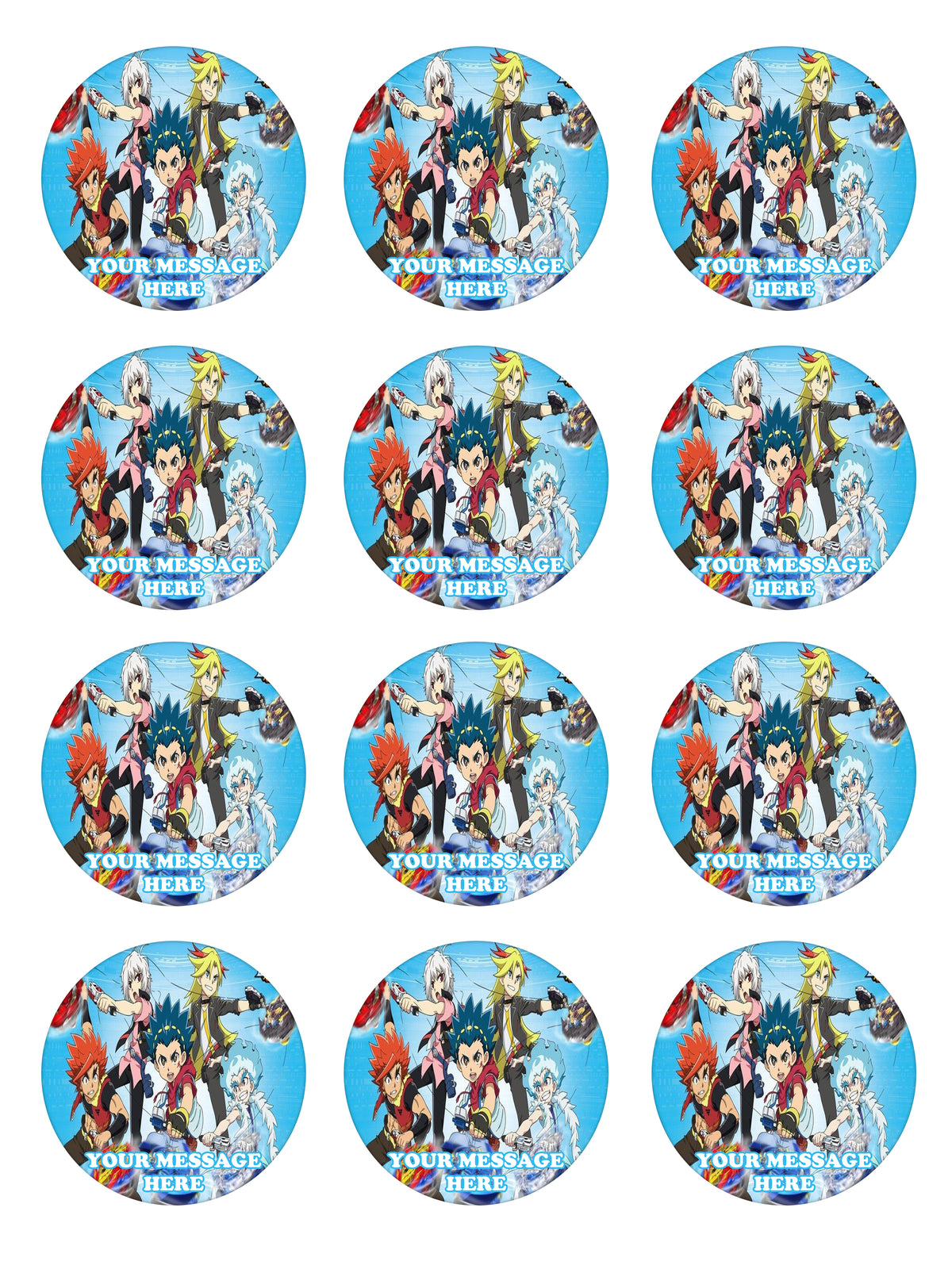 Beyblade Edible Cupcake Toppers (12 Images) Cake Image Icing Sugar Sheet
