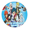 Beyblade Edible Image Cake Topper Personalized Birthday Sheet Custom Frosting Round Circle