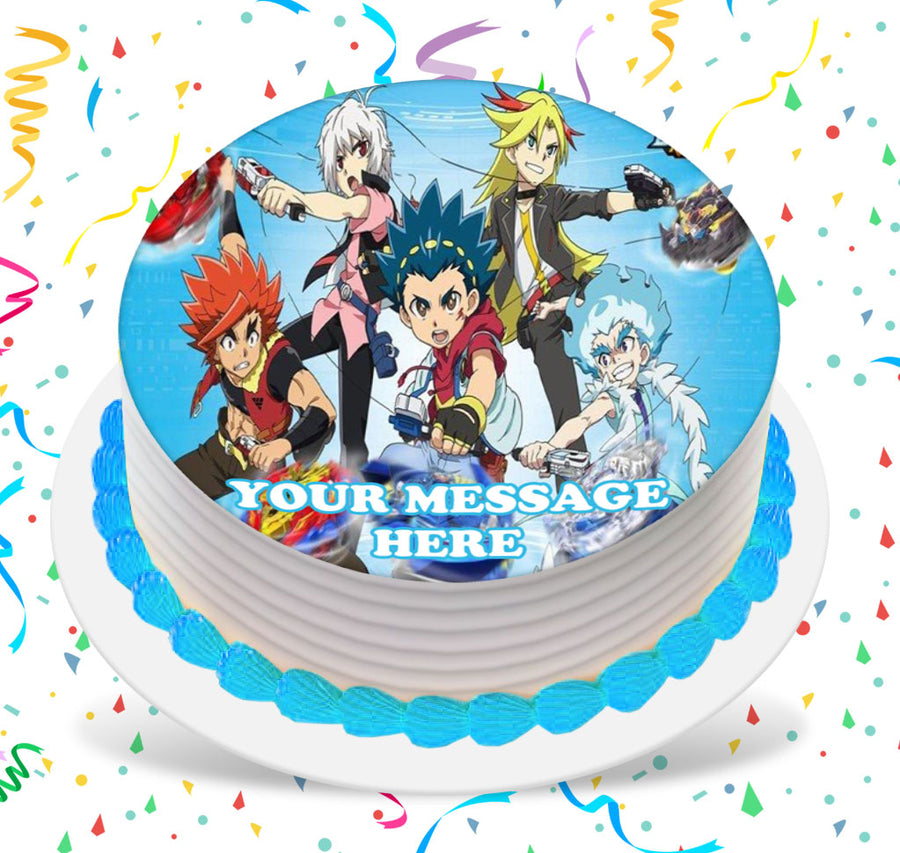 Beyblade Burst Edible Cake Image Topper 4 - circle - can be personalised! -  The Monkey Tree