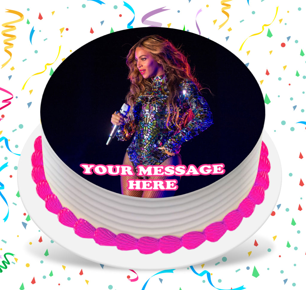 Beyonce Edible Image Cake Topper Personalized Birthday Sheet Custom Frosting Round Circle