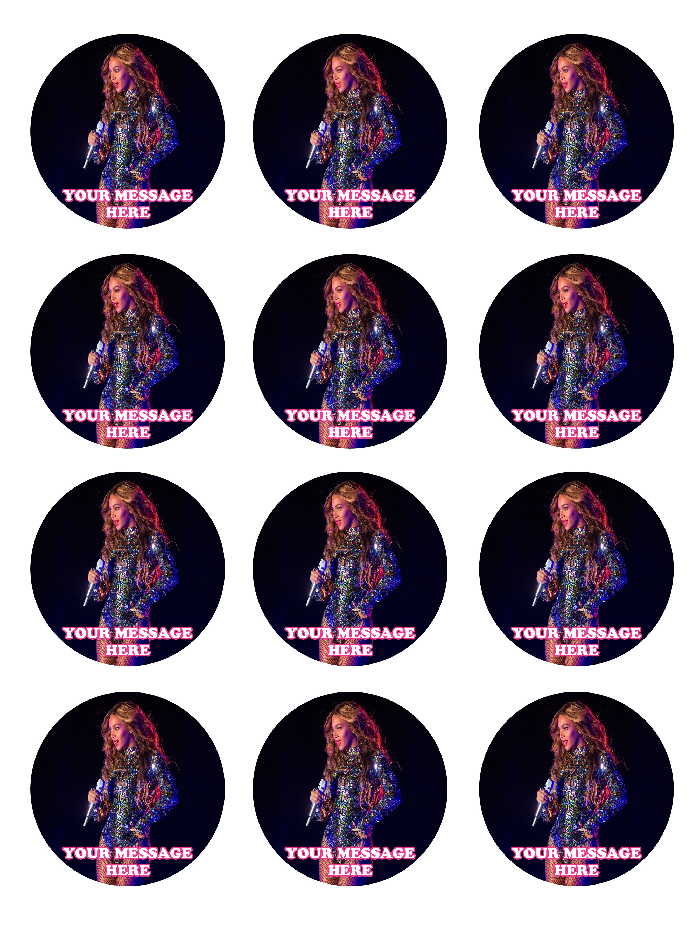 Beyonce Edible Image Cake Topper Personalized Birthday Sheet Decoration ...