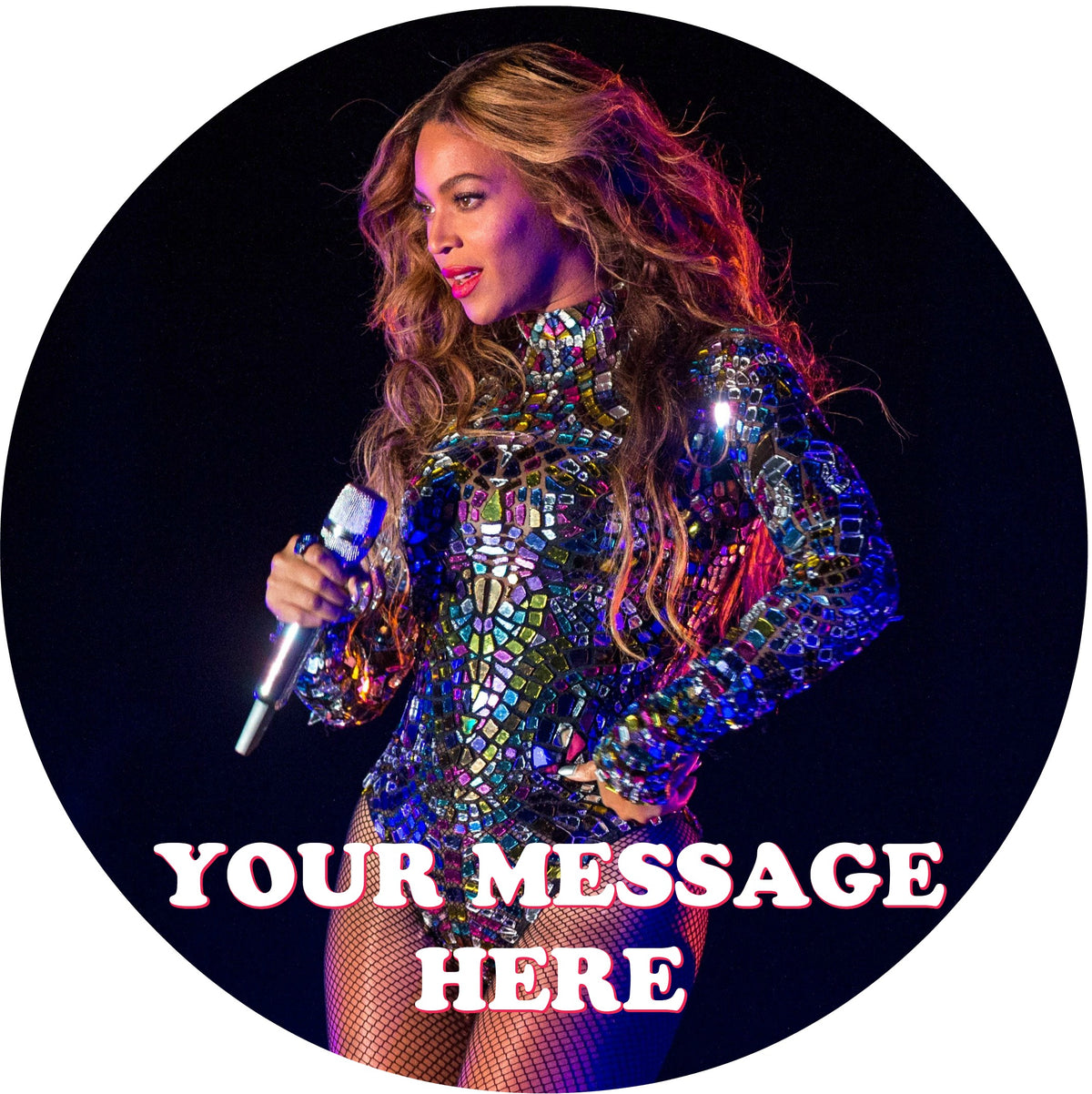 Beyonce Edible Image Cake Topper Personalized Birthday Sheet Custom Frosting Round Circle