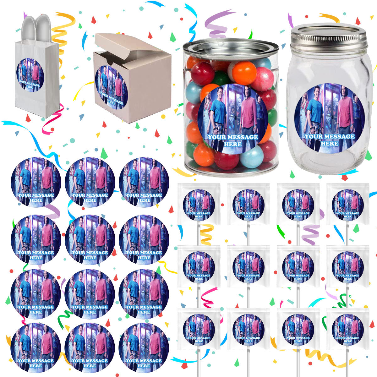 Bill And Ted Face The Music Party Favors Supplies Decorations Stickers 12 Pcs