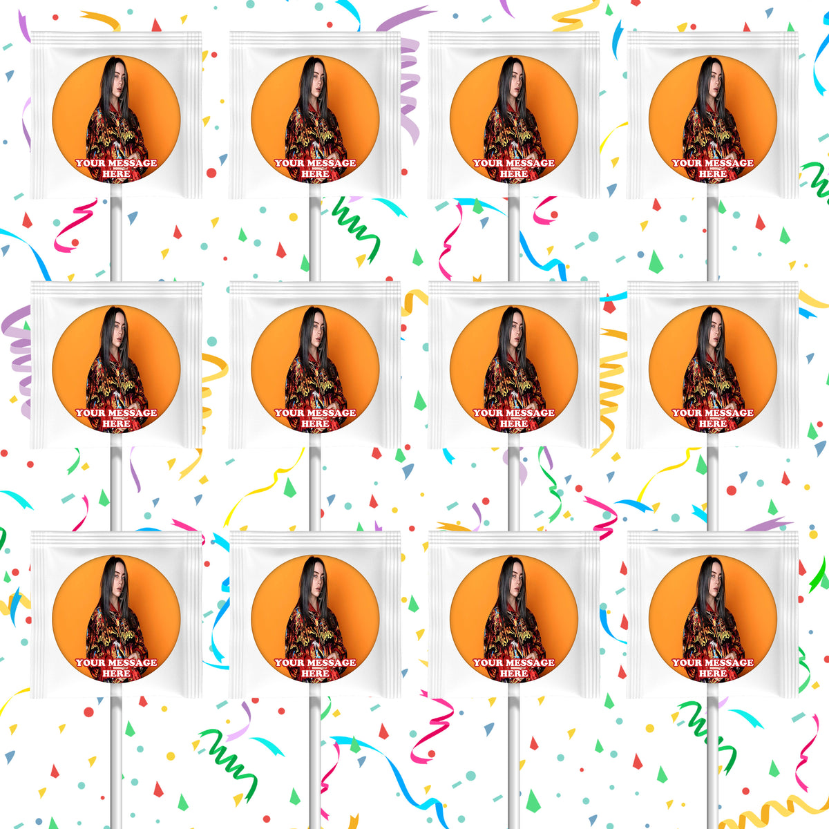 Billie Eilish Lollipops Party Favors Personalized Suckers 12 Pcs