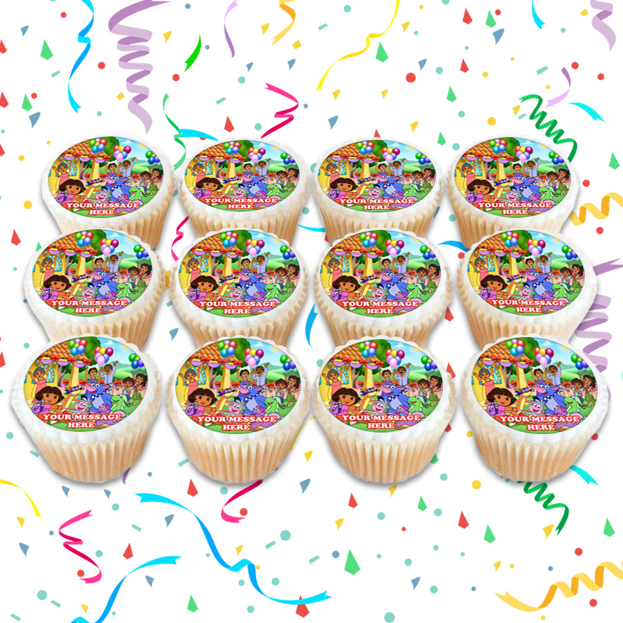 Dora The Explorer Edible Cupcake Toppers (12 Images) Cake Image Icing Sugar Sheet