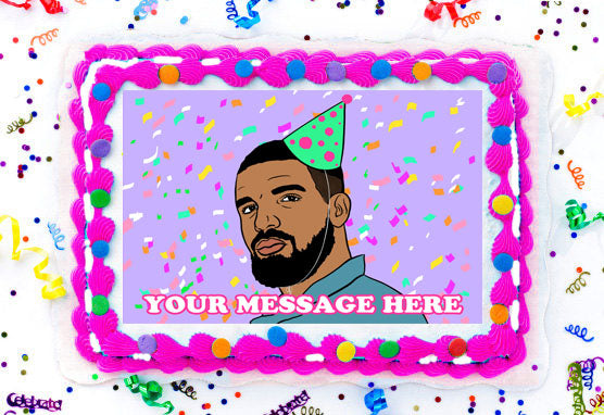 Drake Edible Image Cake Topper Personalized Birthday Sheet Decoration Custom Party Frosting Transfer Fondant