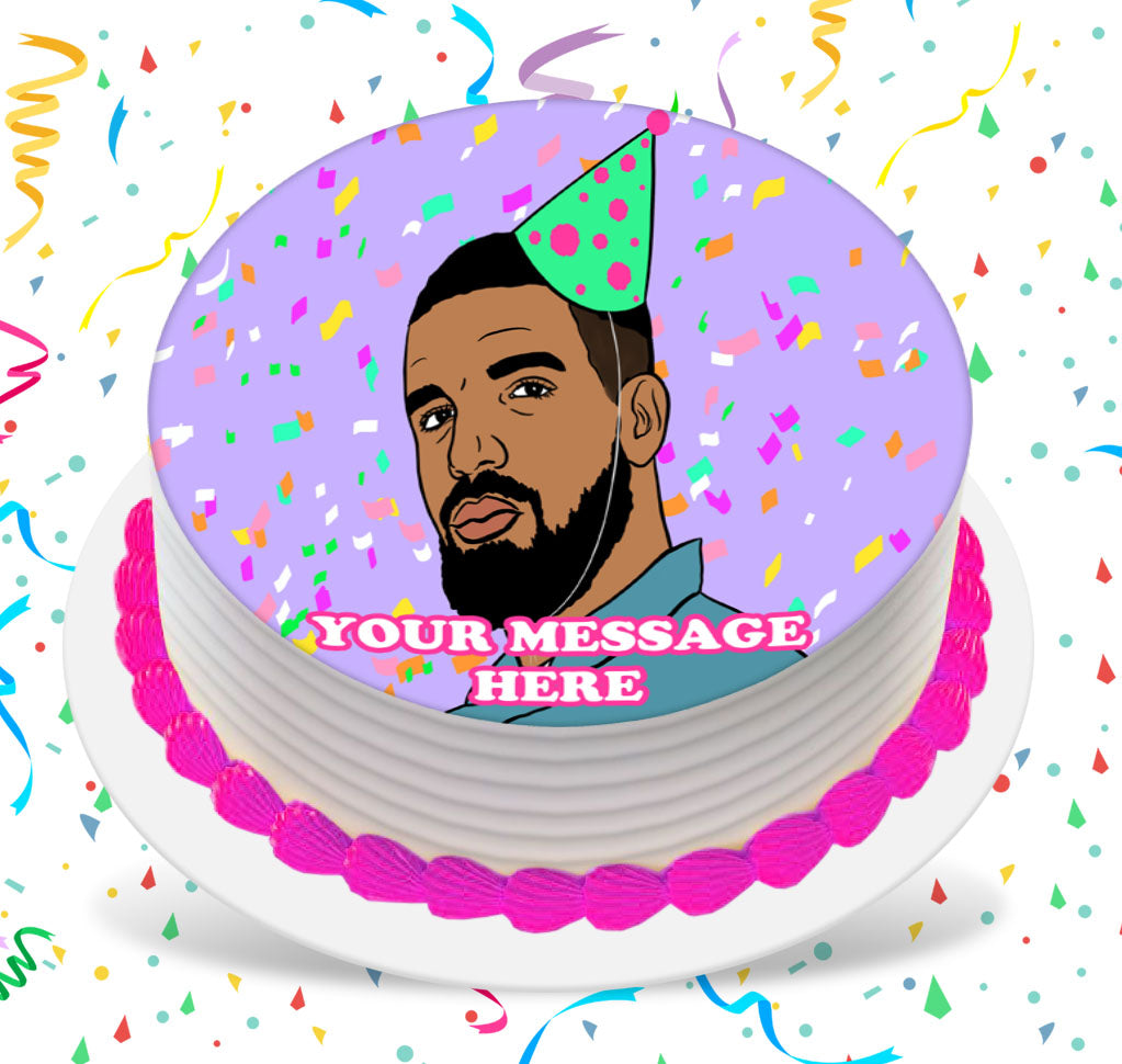 Drake Edible Image Cake Topper Personalized Birthday Sheet Custom Frosting Round Circle